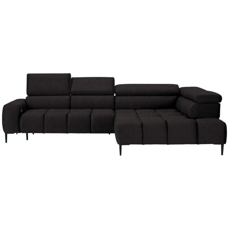 Ecksofa in Webstoff Anthrazit 300/216 cm