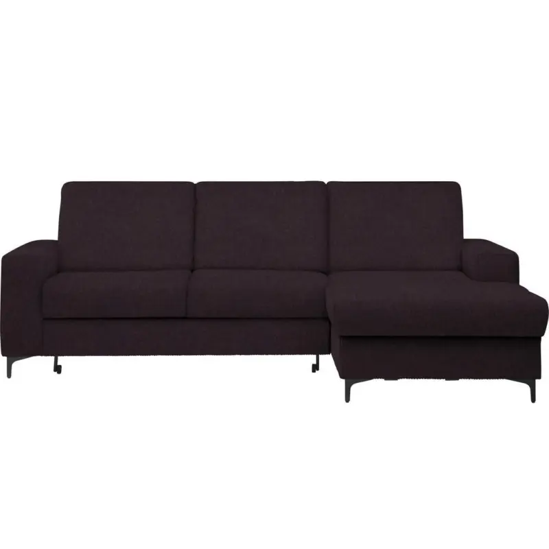 Ecksofa in Velours Aubergine