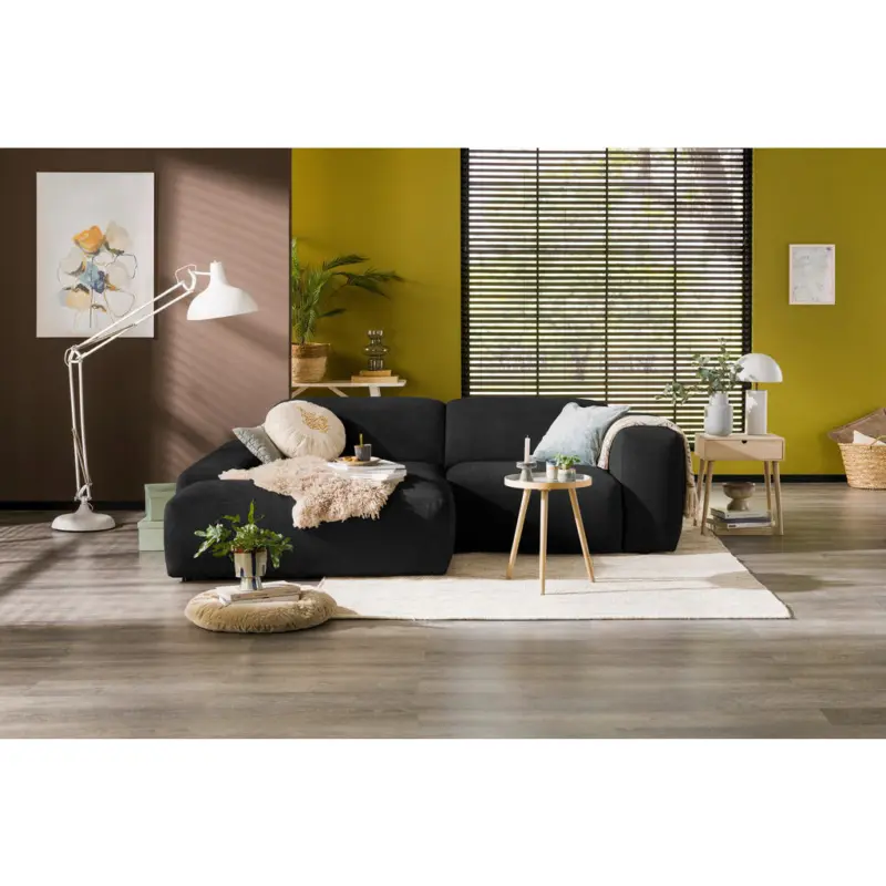 Ecksofa Hannah in Cord Schwarz 170/252 cm