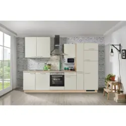 K&uuml;chenblock 310 cm in Eichefarben, Hellgrau