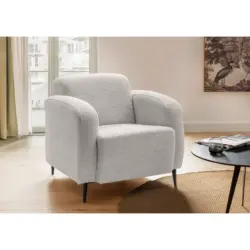 Sessel in Boucl&eacute; Wei&szlig;