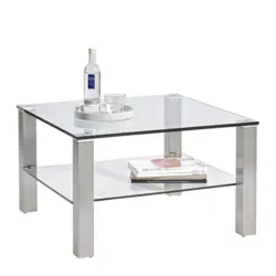 Couchtisch in Metall, Glas 75/75/43 cm