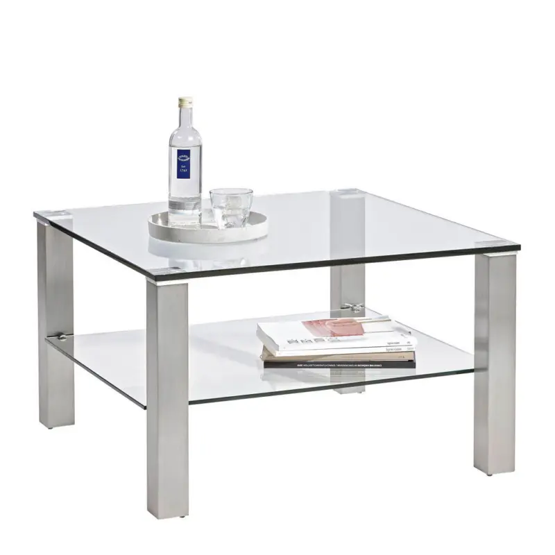 Couchtisch in Metall, Glas 75/75/43 cm