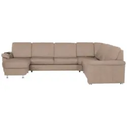 Wohnlandschaft in Flachgewebe Sandfarben