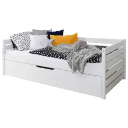 Stauraumbett 90/200 cm in Wei&szlig;
