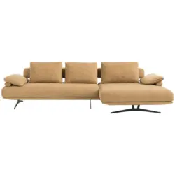 Ecksofa in Chenille Honig 334/168 cm