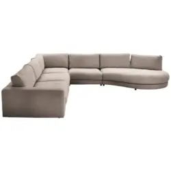 Ecksofa in Flachgewebe Taupe 365/425 cm