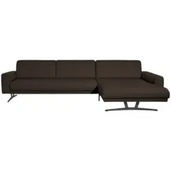 Ecksofa Nova in Echtleder Dunkelbraun 324/179 cm