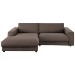Ecksofa in Flachgewebe Braun 190/270 cm