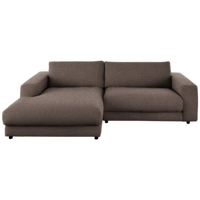 Ecksofa in Flachgewebe Braun 190/270 cm