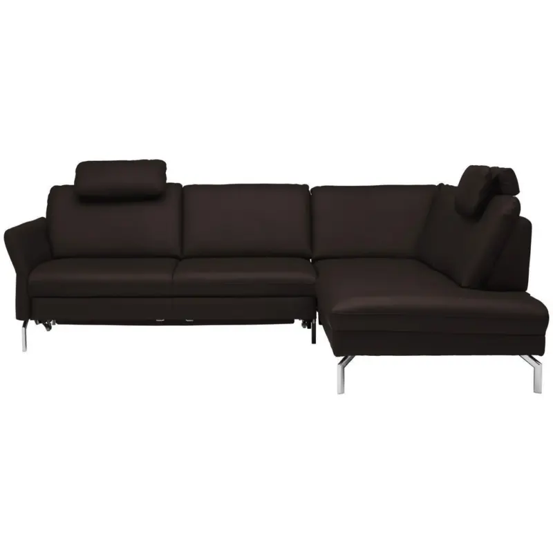 Ecksofa Beldomo premium in Echtleder Dunkelbraun 284/220 cm