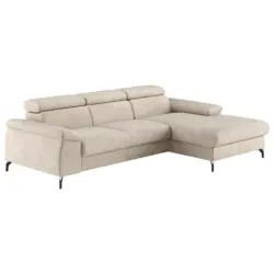 Ecksofa in Webstoff Beige