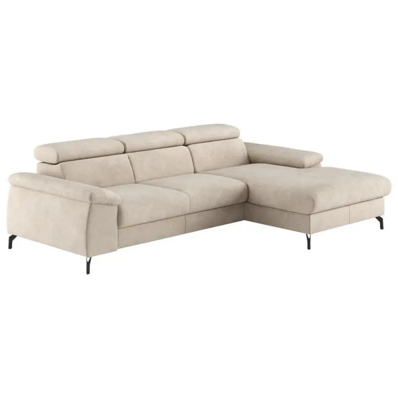Ecksofa in Webstoff Beige