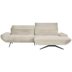 Ecksofa in Teddystoff Beige 280/170-195 cm