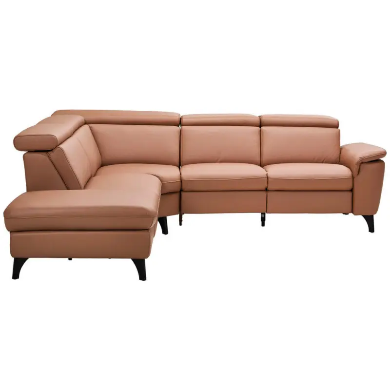 Ecksofa in Echtleder Braun 239/271 cm