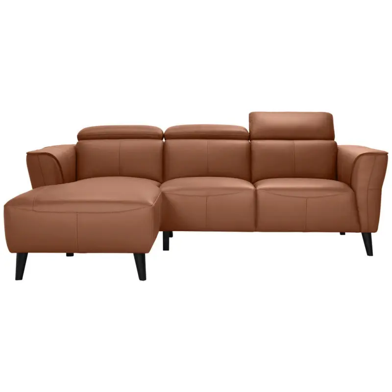 Ecksofa in Echtleder Cognac 173/223 cm