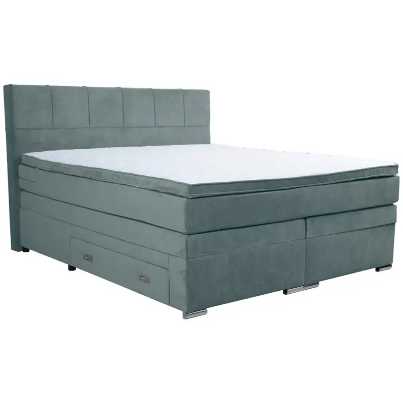 Boxspringbett 180/200 cm in Blaugrau