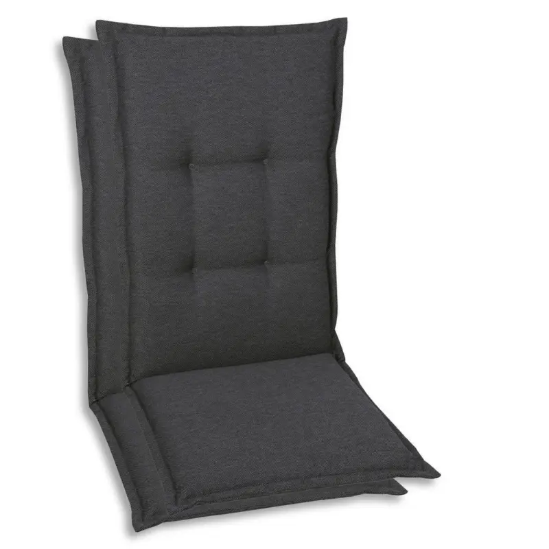 Sesselauflagenset in Anthrazit Uni