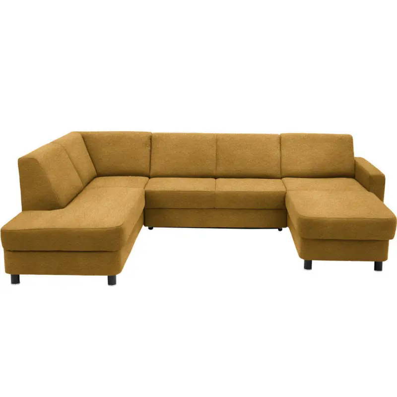 Wohnlandschaft in Webstoff Honig