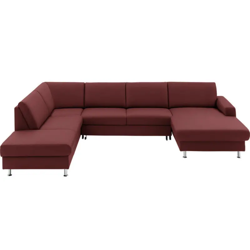 Wohnlandschaft in Echtleder Brombeere