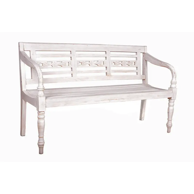 Gartenbank 150/90/52 cm in Wei&szlig;