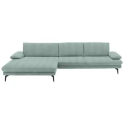 Ecksofa in Chenille Mintgr&uuml;n 180/310 cm
