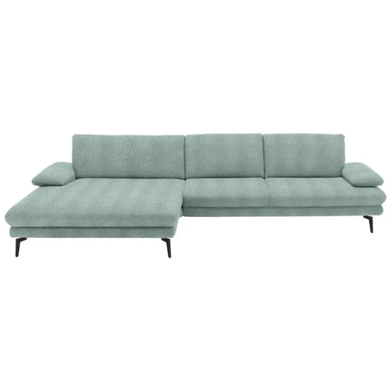 Ecksofa in Chenille Mintgr&uuml;n 180/310 cm