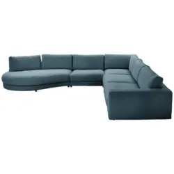Ecksofa in Flachgewebe Petrol 425/365 cm
