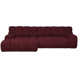Ecksofa in Webstoff Bordeaux