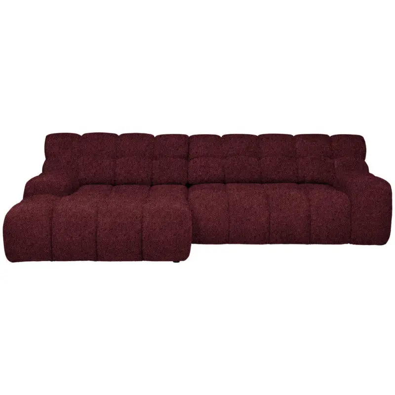 Ecksofa in Webstoff Bordeaux