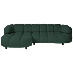 Ecksofa in Cord, Velours Waldgr&uuml;n 183/284 cm