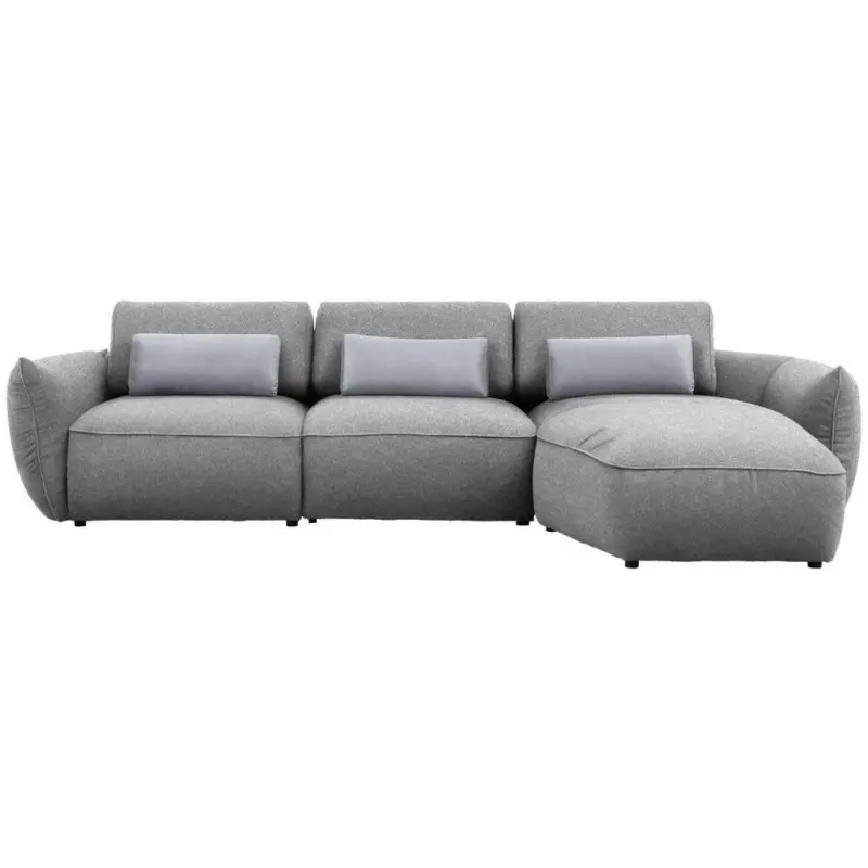 Ecksofa in Chenille Hellbraun 340/190 cm