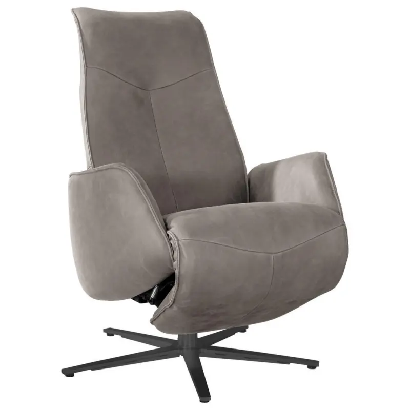 Relaxsessel in Leder Graubraun