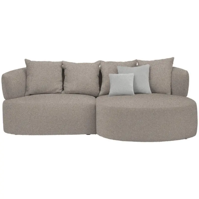 Ecksofa in Pl&uuml;sch Graubraun 235/166 cm
