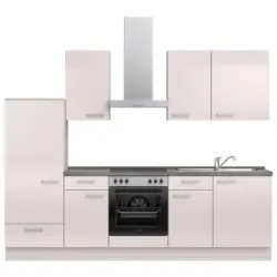 K&uuml;chenleerblock 270 cm in Schieferfarben, Hellgrau