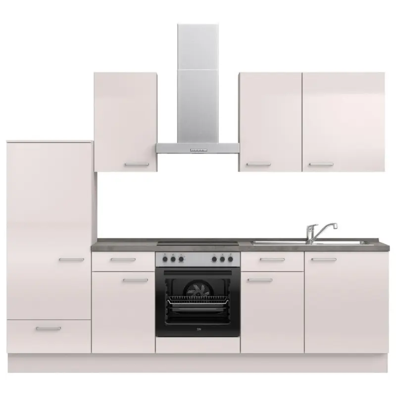 K&uuml;chenleerblock 270 cm in Schieferfarben, Hellgrau