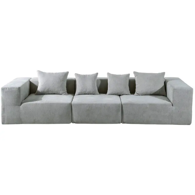 3-Sitzer-Sofa in Leinenoptik Grau