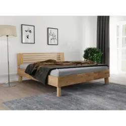 Bett 160/200 cm in Naturfarben, Wildeiche