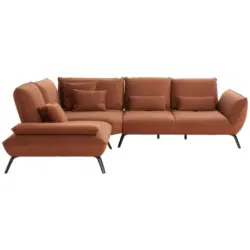 Ecksofa in Flachgewebe Kupferfarben 250/310 cm