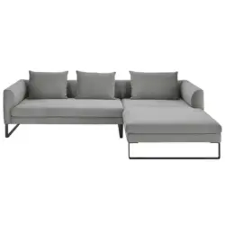Ecksofa in Feincord Grau 284/178 cm