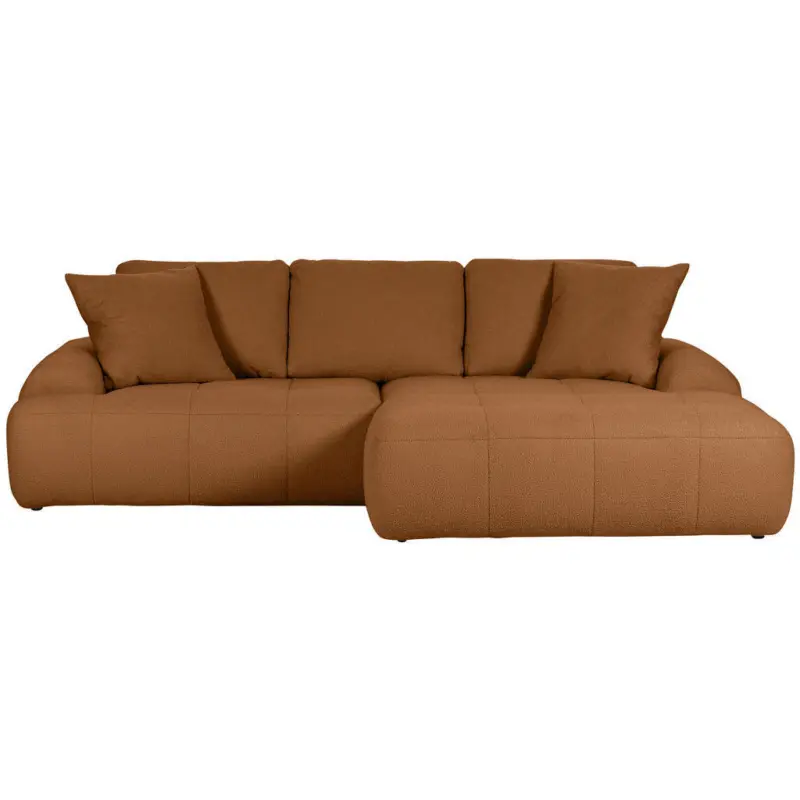 Ecksofa in Flachgewebe Rostfarben 286/195 cm