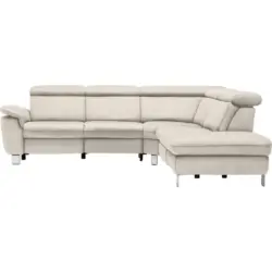 Ecksofa in Flachgewebe, Mikrofaser Ecru 271/239 cm