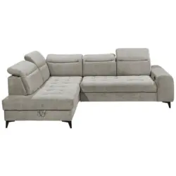Ecksofa in Webstoff Taupe 200/282 cm