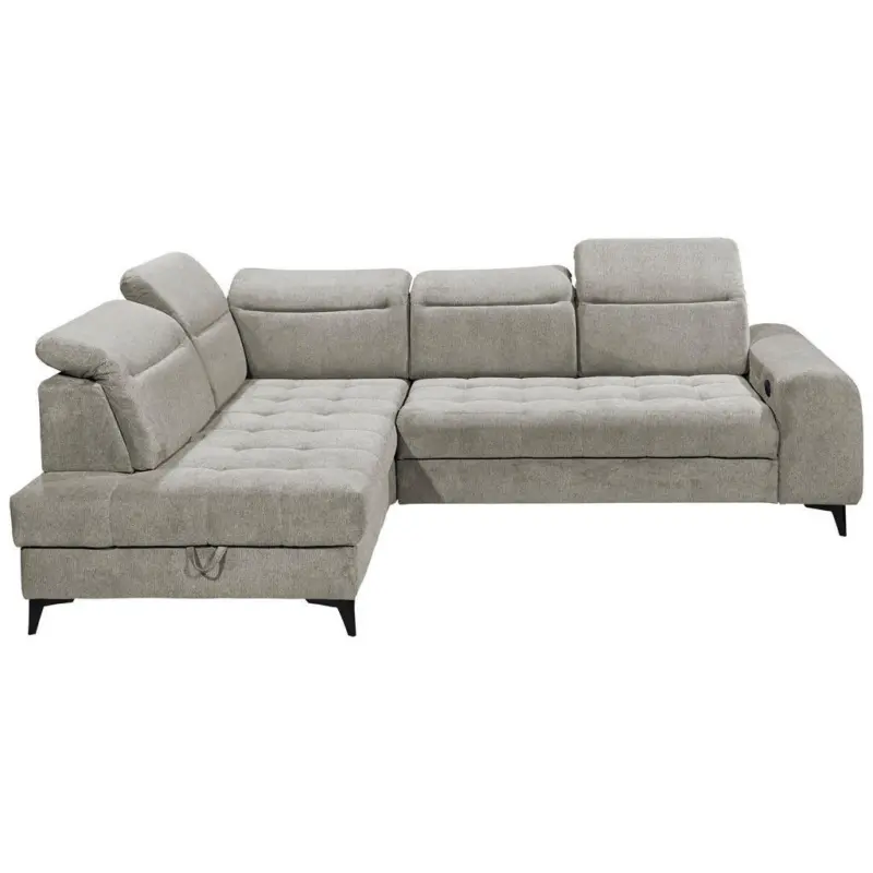 Ecksofa in Webstoff Taupe 200/282 cm
