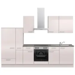 K&uuml;chenleerblock 300 cm in Schieferfarben, Hellgrau