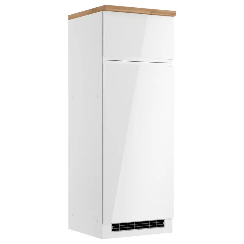 Ger&auml;teumbauschrank 60/166/60 cm in Wei&szlig;, Eiche Wotan, Wei&szlig; Hochglanz
