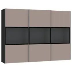 Schwebet&uuml;renschrank in Schwarz, Hellbraun