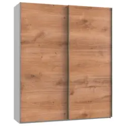 Schwebet&uuml;renschrank in Wei&szlig;, Eichefarben