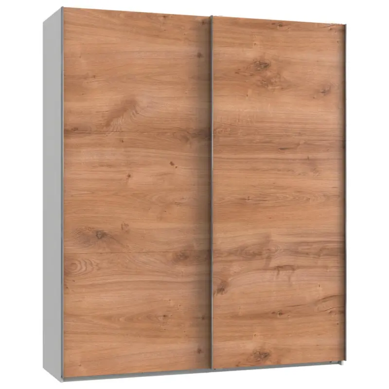 Schwebet&uuml;renschrank in Wei&szlig;, Eichefarben