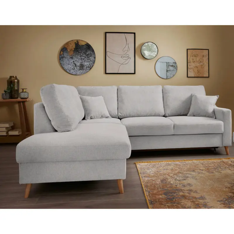 Ecksofa Valentina in Chenille Grau